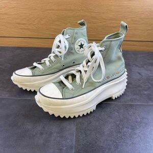 Converse Women's Run Star Hike Green Platform Sneakers-size 6.peace, love, earth